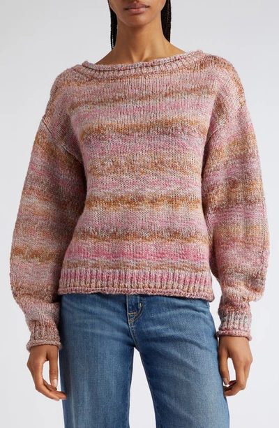 Ramy Brook Women's Sage Marled Stripe Sweater In Pink Combo Spacedye