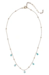 Nordstrom Teardrop Frontal Necklace In Turquoise- Gold