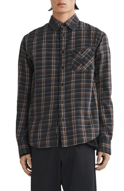 Rag & Bone Fit 2 Yokohama Cotton Plaid Slim Fit Button Down Shirt In Black