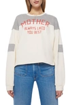 MOTHER THE CHAMP COLORBLOCK COTTON GRAPHIC SWEATSHIRT
