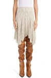 Isabel Marant Piercy Abstract Print Asymmetric Skirt In Ecru