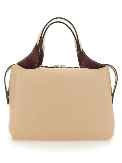 Tod's Logo Plaque Top Handle Bag In Ivory