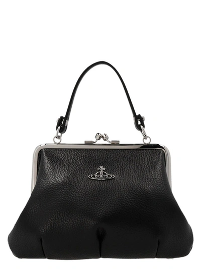 Vivienne Westwood Granny Frame Faux Leather Bag In Black