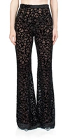 Priscavera Pv Paws Fitted Flared Pants In Black