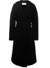 Harris Wharf London Long Coat In Pressed Wool In Black
