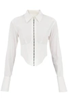 DION LEE DION LEE CROPPED SHIRT WITH UNDERBUST CORSET