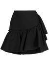 Msgm High-waist Ruffled Mini Skirt In Black