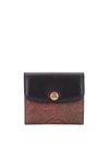Etro Jacquard Paisley Wallet Leather Flap In Black