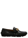 VERSACE VERSACE LOGO CROC LEATHER LOAFERS