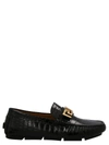 Versace Black Croc Greca Loafers In Black