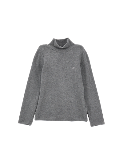 Monnalisa Viscose Turtleneck In Grey