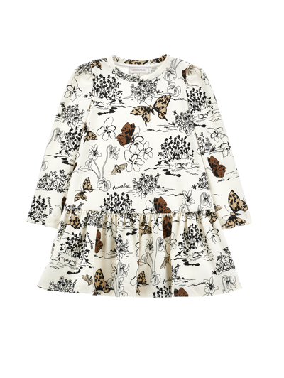 Monnalisa Kids'   Toile De Jouy Print Jersey Dress In Cream