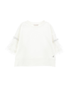 Monnalisa Chic Sweatshirt With Tulle In Cream