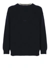 Msgm Logo Wool & Cashmere Knit Sweater In Blue