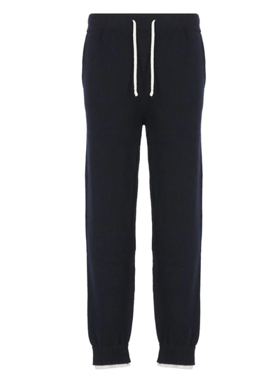 Msgm Tapered Knit Track Pants In Black