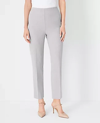 Ann Taylor The Petite High Rise Side Zip Ankle Pant In Bi-stretch - Curvy Fit In Pebble Grey Melange