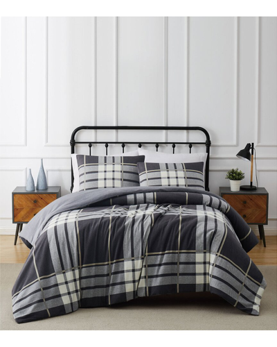 Truly Soft Milo Plaid Flannel Comforter Set In Grey