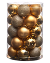 Nearly Natural Set Of 30 Shatterproof Christmas Tree Ornaments In Gold