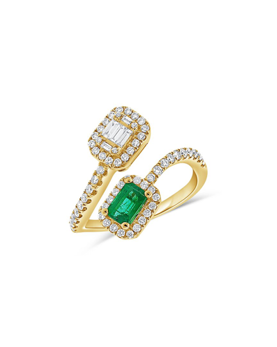 Sabrina Designs 14k 1.22 Ct. Tw. Diamond & Emerald Bypass Ring