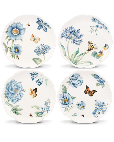 Lenox Butterfly Meadow Blue 4pc Dessert Plate Set