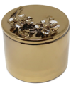 VIVIENCE VIVIENCE ROUND DECORATIVE BOX WITH FLOWER LID