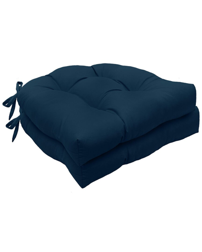 Habitat Pack Of 2 Tufted Chair Pads In Navy