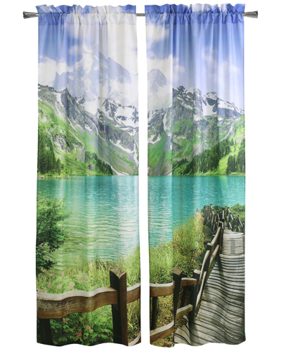 Habitat Set Of 2 Photo Real Landscape Light-filtering Pole Top 37x84 Curtain Panels In Multicolor
