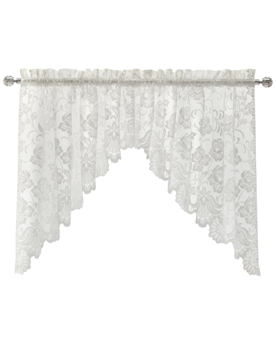 Habitat Limoges Sheer Rod Pocket 72x32 Swag Valance Set In White