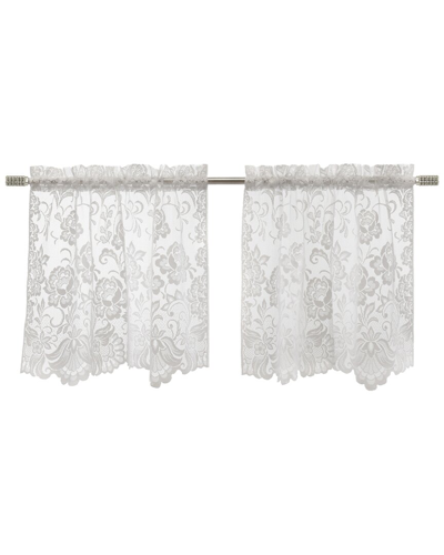 Habitat Limoges Sheer Rod Pocket 55x36 Curtain Tiers In White