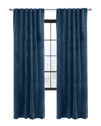 Thermalogic Seren Room-darkening Dual Header 50x95 Curtain Panel In Blue