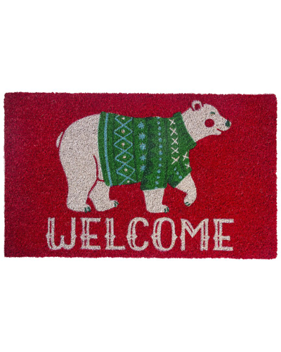 Entryways Polar Welcome Coir Doormat In Red