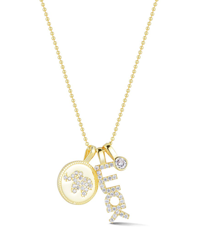 Sphera Milano 14k Over Silver Cz Luck Charm Necklace