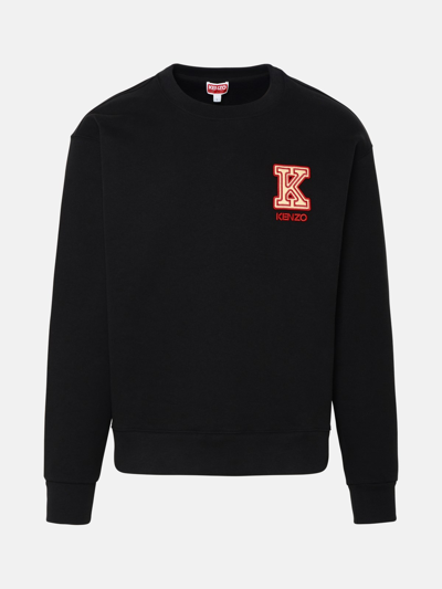 KENZO BLACK COTTON SWEATSHIRT