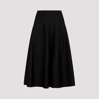 The Row Cindy Stretch-knit Midi Skirt In Blk Black