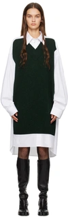 MAISON MARGIELA WHITE & GREEN PANELED DRESS