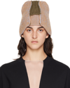 MM6 MAISON MARGIELA BEIGE & GREEN PATCHWORK BEANIE