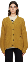 MARNI YELLOW RAW EDGE CARDIGAN