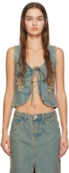 Miaou Blue Chani Denim Tank Top In Green Acid Denim
