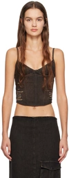 MIAOU BLACK KIKO DENIM TANK TOP