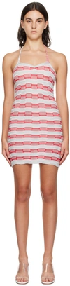 Gimaguas One-shoulder Viscose Blend Mini Dress In Red / Silver