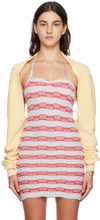 Gimaguas One-shoulder Viscose Blend Mini Dress In Beige