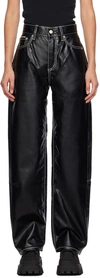 Eytys Black Benz Faux-leather Jeans In Vegan Leather Black