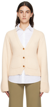 Khaite Woman Cardigan Ivory Size Xs Cashmere In 953 Custard