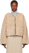Stand Studio Beige & Gray Charmaine Reversible Faux-shearling Jacket In 10220 Ntrl Bg/ml Gry
