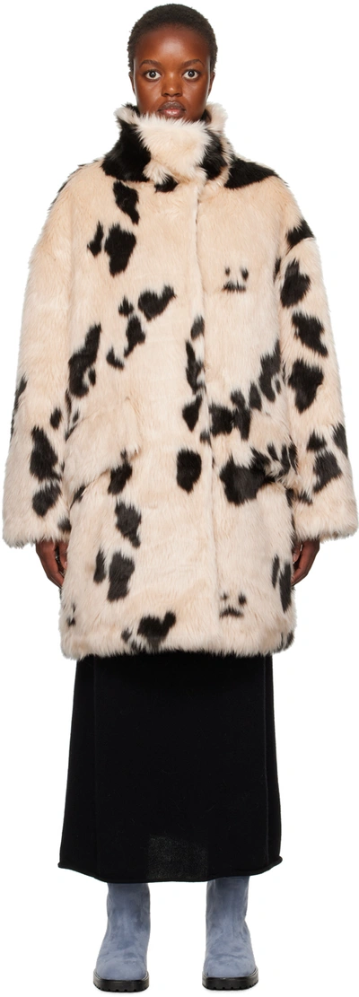 Stand Studio Beige Doona Faux-fur Coat In White | ModeSens