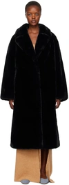 Stand Studio Black Maria Faux-fur Coat In 89900 Black