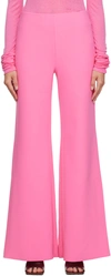 Birrot Pink Wide Bootcut Trousers In Pink