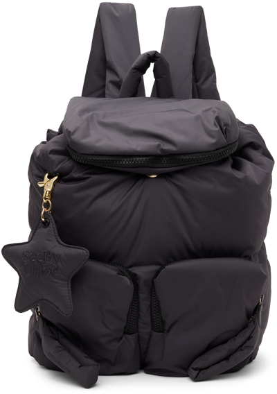 See By Chloé Grey Joy Rider Backpack In Black