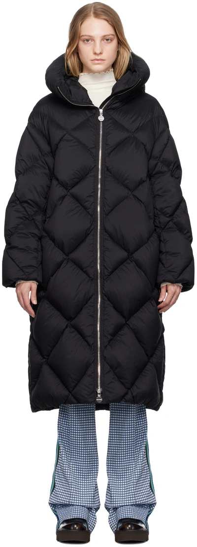 Ienki Ienki Diamond-quilted Goose-down Coat In Black