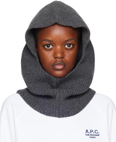 Apc Gray Sacha Hood In Heathered Anthracite